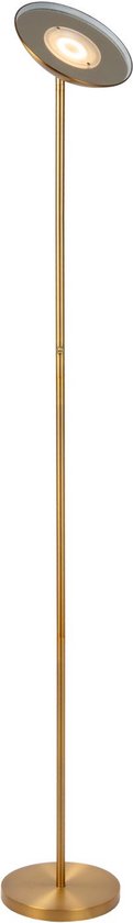 Lucide ZENITH - Vloerlamp - Ø 25,4 cm - LED Dimbaar - 1x20W 3000K - Mat Goud / Messing
