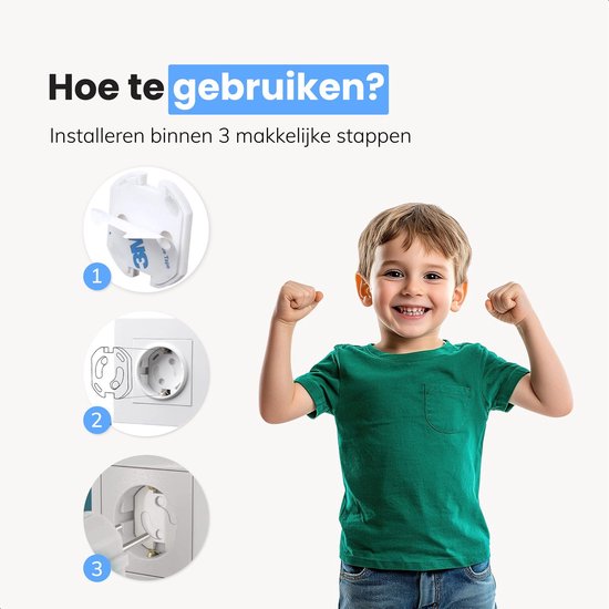 Stopcontact beveiliging - 30 stuks - Baby- en kinderbeveiliging - Geschikt voor Nederlandse stopcontacten - Wit - Luft - Stopcontactbeschermers - Afdekplaatje stopcontact