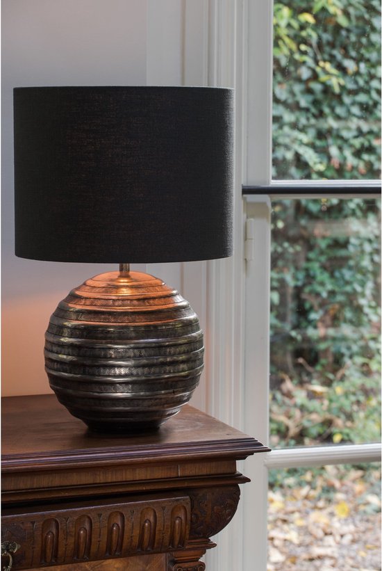 Light & Living Cilinder lampenkap Livigno - Zwart - Ø40x30cm - Modern