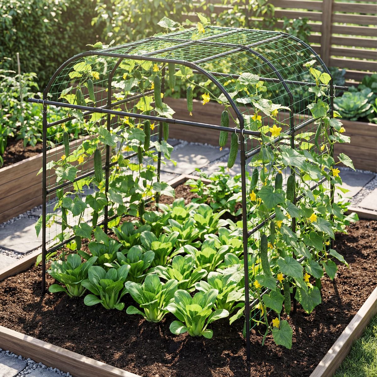 Coast Klimplantenboog - U-vormig tuinrek - Metalen constructie - Zwart - 205,5 x 181 x 230 cm