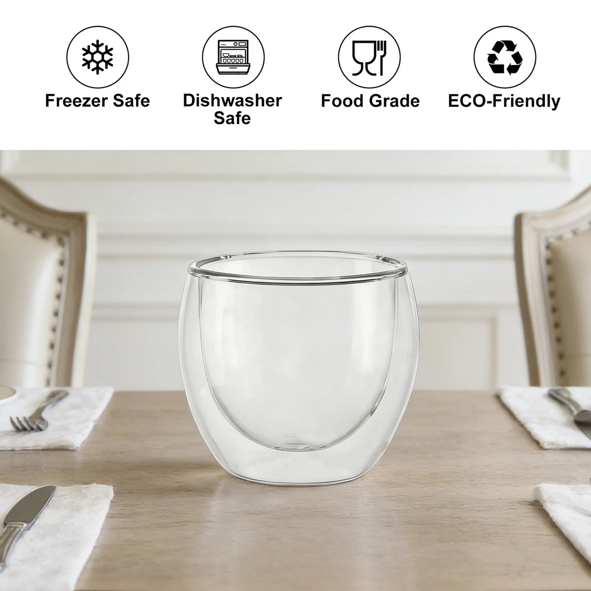 Ju7cer Koffie- en Theeglas - Vaatwasserbestendig - 220 ml