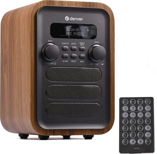 Denver DAB Radio - Retro Radio - Bluetooth - DAB+/ FM Radio - DAB48G