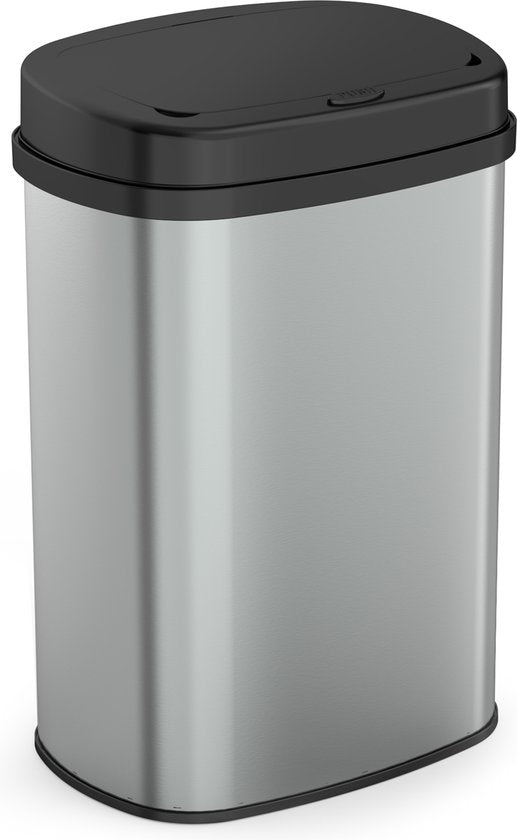 Bayt Prullenbak - Prullenbak 60 Liter - Vuilnisbak - Afvalbak - Metaal - Zilver