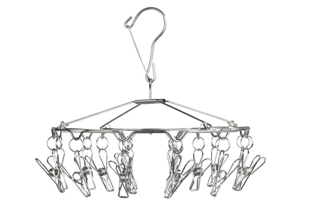 Wenko Roestvrijstalen Wasdroger met Wasknijpers - 27 x 27 x 26 cm - Zilver