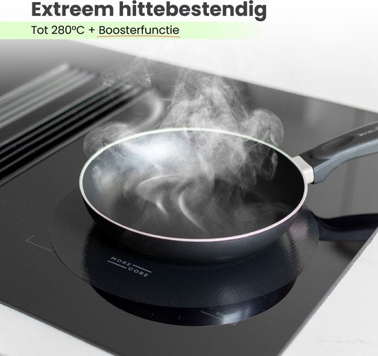 MoreCore Inductie Beschermer - Hittebestendig tot 280 ºC - Inductie Matjes Rond - Panbeschermers - Onderzetters Pannen - Afdekplaat voor Kookplaat - Inductie Mat - Inductiebeschermer - Inductie Afdekplaat - 2x22 + 2x24 cm
