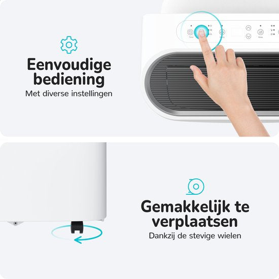 Bloomfold Mobiele Airco - 12.000 BTU - 4-in-1 - Airconditioning met Raamafdichtingskits - Slaapkamer - Woonkamer - tot 35m² koelen