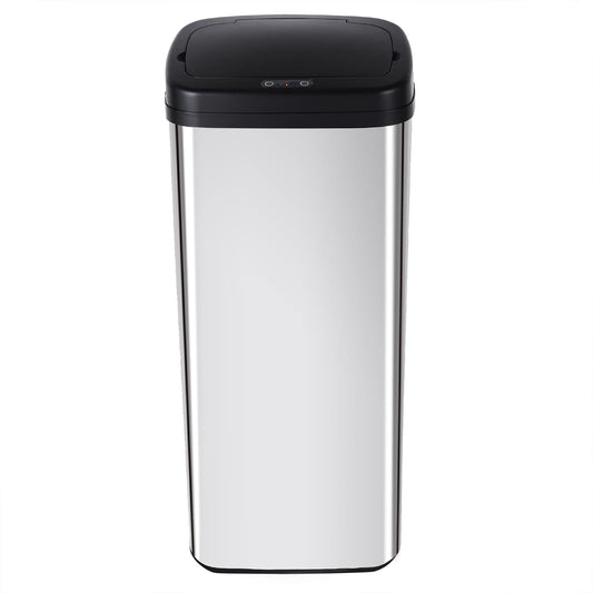 Monzana Prullenbak met sensor vierkant RVS 50 liter