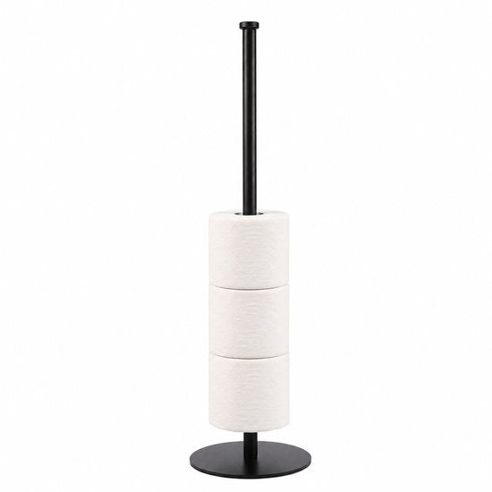 Duna Reserverolhouder - WC Rolhouder - Toiletrolhouder - Vrijstaand - Zonder Boren - Zwart