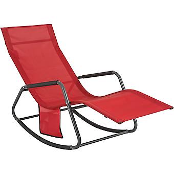 Sobuy - Openlucht Tuin Schommelstoel Ontspannen Stoel Recliner Sun Lounger, OGS47-R