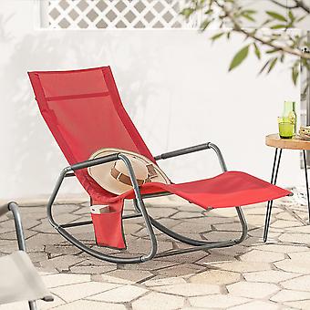 Sobuy - Openlucht Tuin Schommelstoel Ontspannen Stoel Recliner Sun Lounger, OGS47-R