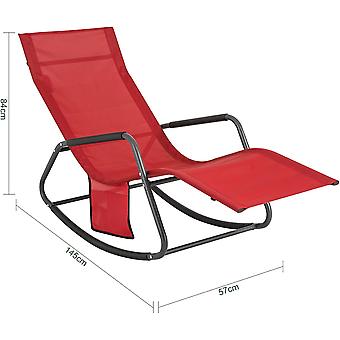 Sobuy - Openlucht Tuin Schommelstoel Ontspannen Stoel Recliner Sun Lounger, OGS47-R