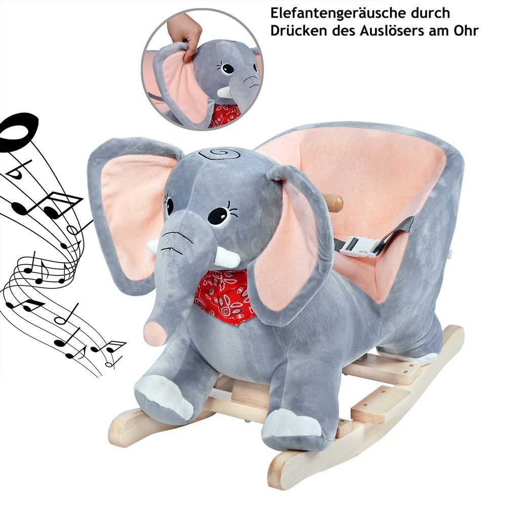 Spielwerk Schommelstoel kinderen olifant met veiligheidsgordel