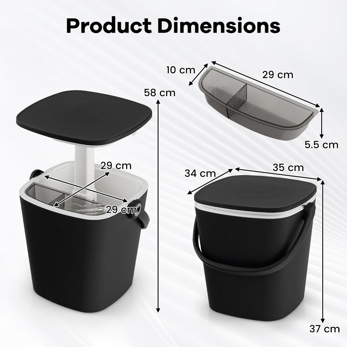 Coast 3-in-1 Buitenkoeltafel - met flesopener en handvat - 15 liter - blauw/zwart