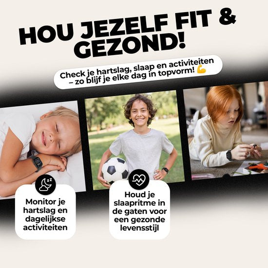 Denver Smartwatch Kinderen - Bellen/SMS/Whatsapp - Voor Android & iOS - Stappenteller - Slaapactiviteit - Hartslag, Bloeddrukmeter, Sportmodus - SWK120B