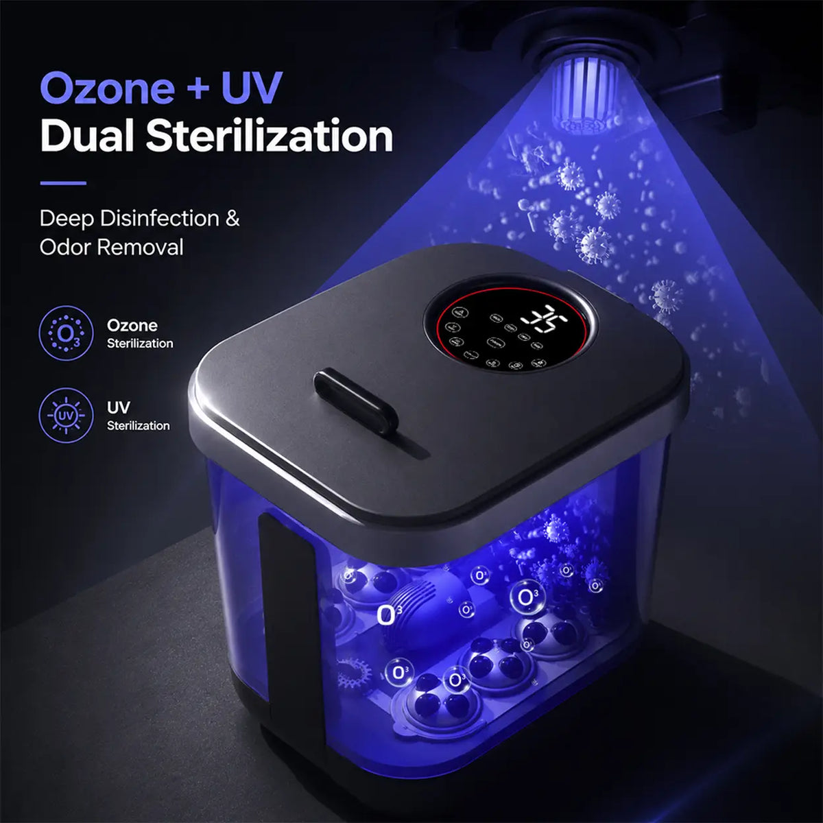 Kasj Z201 Elektrische Voetbadmassager met 6 Rollers - UV-Sterilisatie