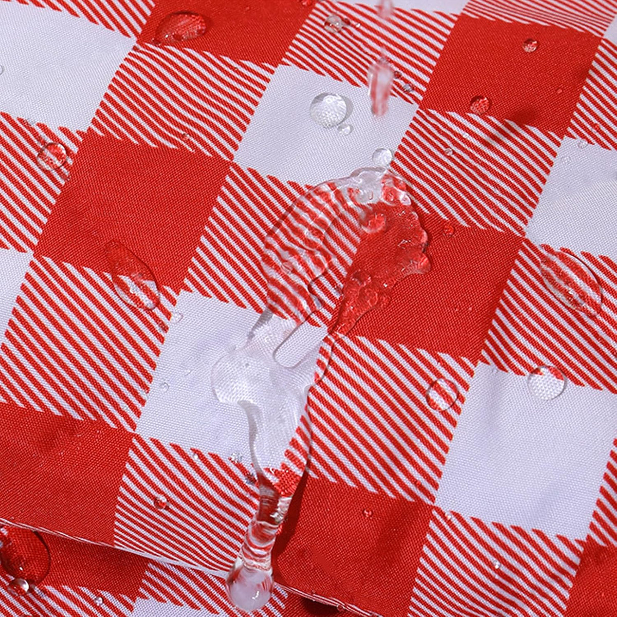 XXL Picknickdeken met waterdichte onderkant - 200 x 200 cm - Met draaggreep - Rood-wit