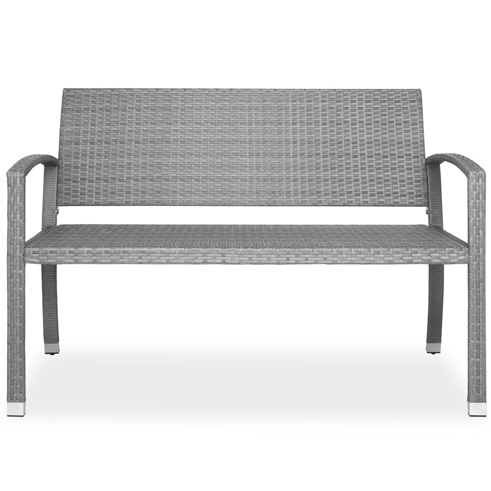 Casaria Polyrattan Tuinbank - 2-Zits UV-bestendig - Grijs