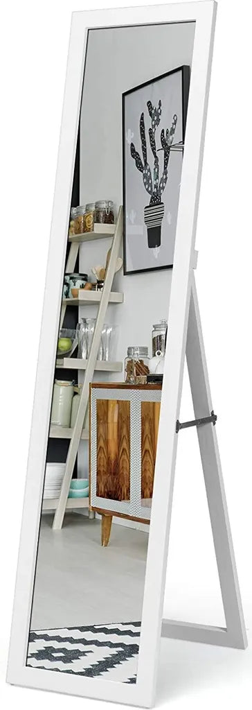 Coast 2 in 1 full-body spiegel vol lichaamsniveau met houten frame 37 x 155 cm wit