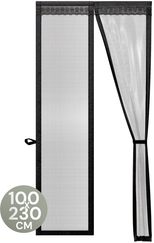 O'DADDY® Deurgordijn Deluxe FIBER - Magnetisch Vliegengordijn - Voor Nieuwbouw en Standaard Deuren - Eenvoudige Installatie - Deurhor Zwart - 100x230 cm