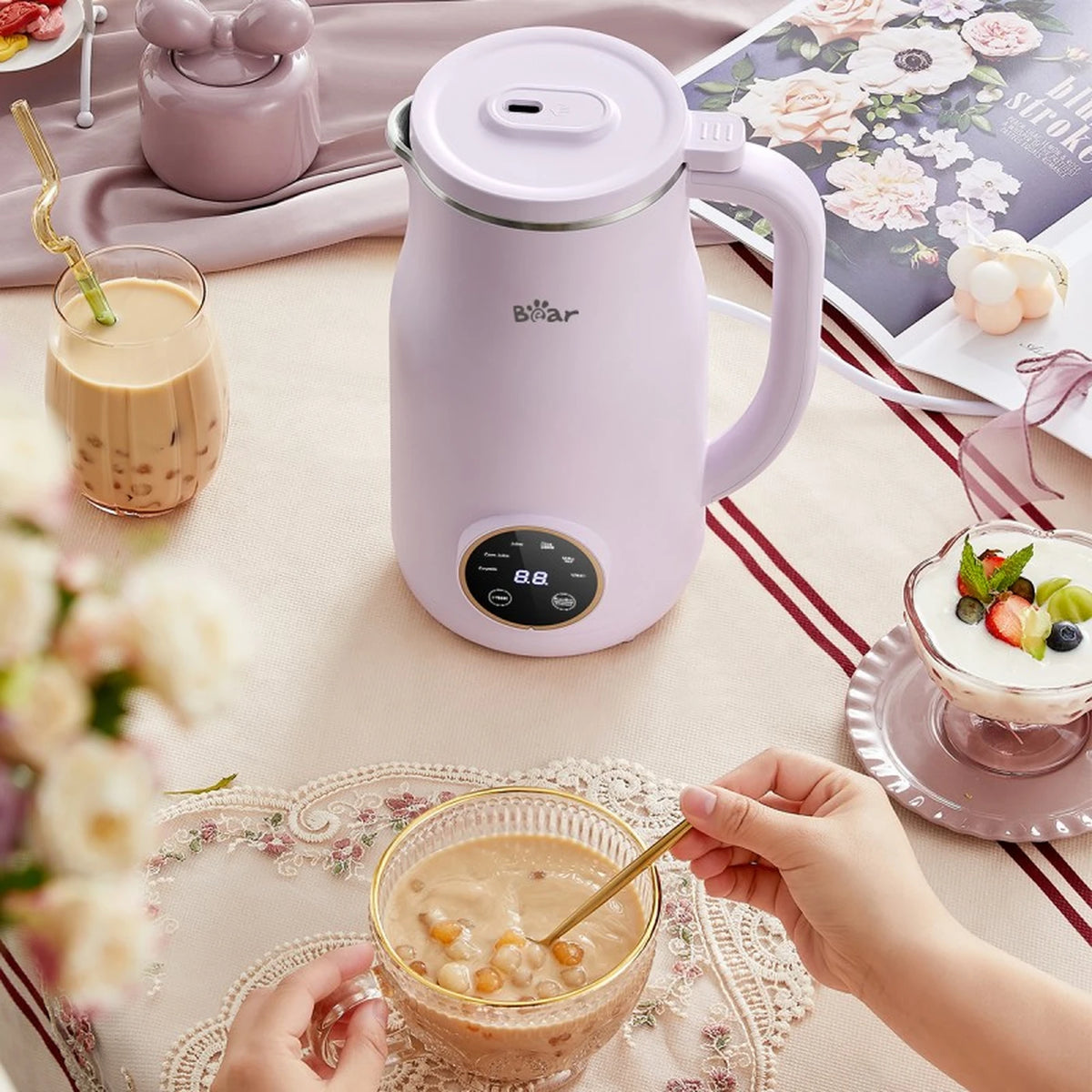 Bear Sojamelkmaker 600 ml 182 × 140 × 260 mm – DJJ-E02J1 – 5 programma's – 1-3 personen