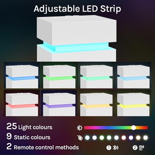 Woltu Nachtkastje met Stopcontact en LED-verlichting - Wit - 40 x 35 x 55 cm - 2 Lades en 1 Opbergvak - Modern en Multifunctioneel
