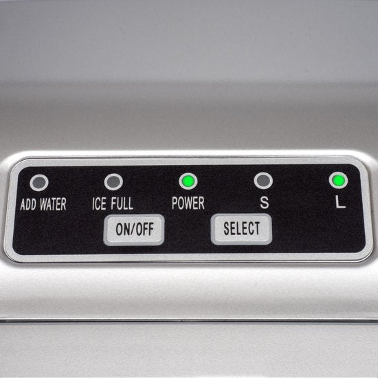 KitchenBrothers Ijsblokjesmachine - 2L - 12kg/24 uur - IJsschep - IJsblokjesmaker - Zelfreinigingsfunctie - Zilver