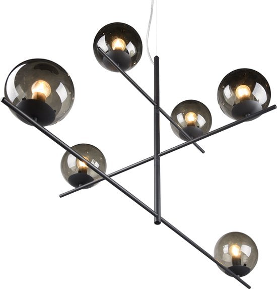 Trio Hanglamp Pure antraciet 6x E14- 80 x 115 x 150 cm
