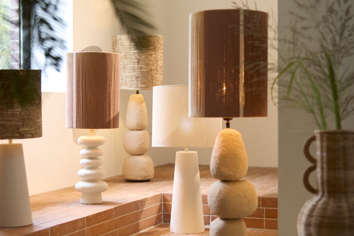 Yelos Lampvoet Ø18x43 cm - Mat Crème - Tijdloos en Stijlvol Design