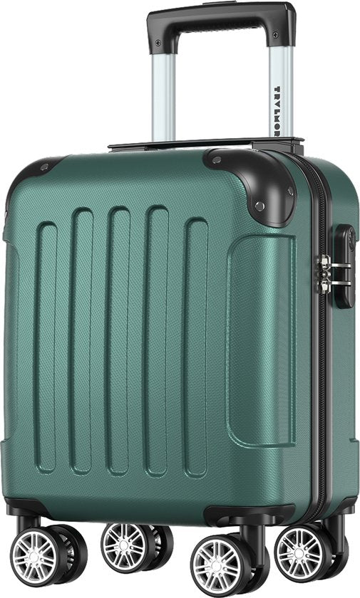 TRVLMORE Handbagagekoffer - 40x30x20 cm - Underseater - 24L - Cijferslot - 4 Wielen - Donkergroen