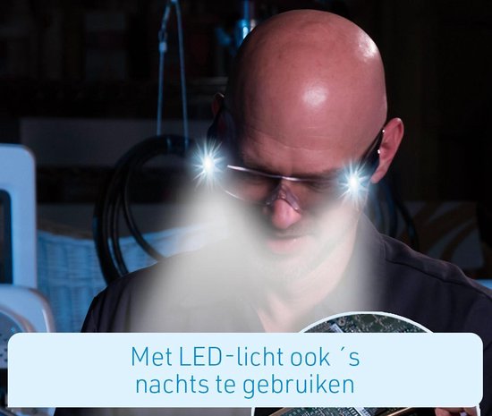 Zoom Magix LED | Geïntegreerd LED-licht en 160% vergroting | Polycarbonaat lenzen | Mighty Sight | duurzaam montuur - krasbestendige bril - veilig en comfortabel | Unisex design