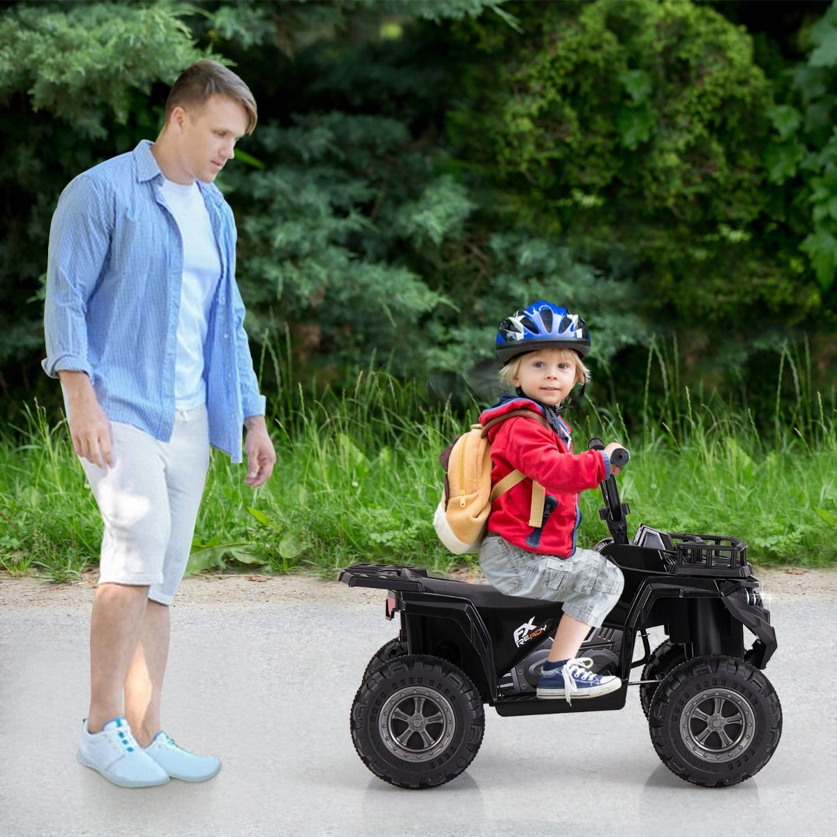 Coast Elektrische Kinderquad - met mp3-speler - vooruit- en achteruitfunctie - zwart