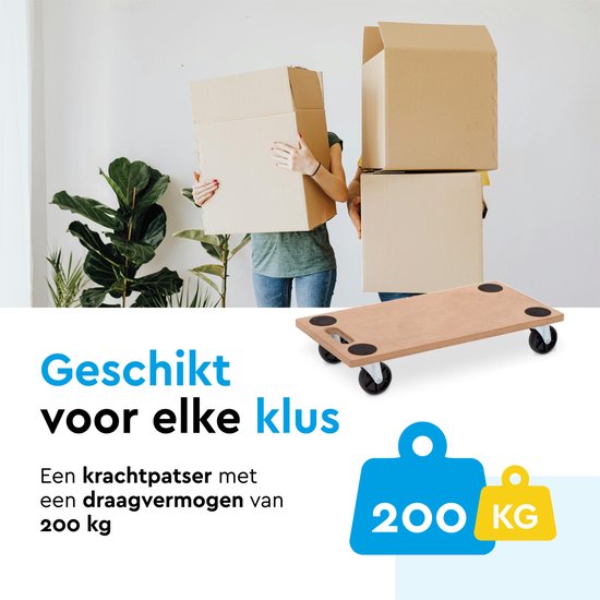 BRASQ Meubelroller - 200 KG - Met Zwenkwielen - Transporthulp - Meubelhondje - Transportroller - Meubeltransporter - Meubelverplaatser