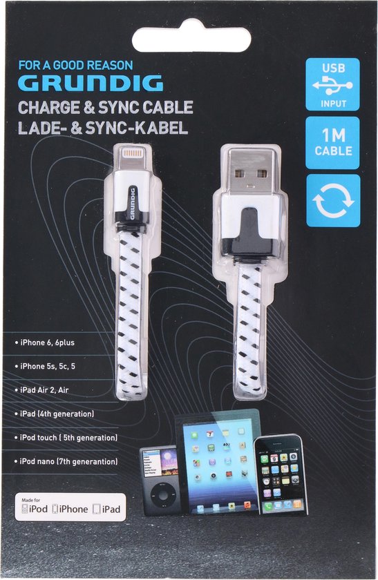 Grundig Oplaadkabel - USB - Lightning - 100 cm