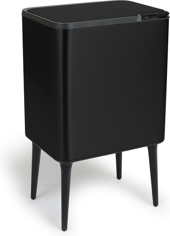 Umuzi Cleaning Push bin Prullenbak - 36 liter - Mat Zwart - 48 x 38 x 54,5 cm
