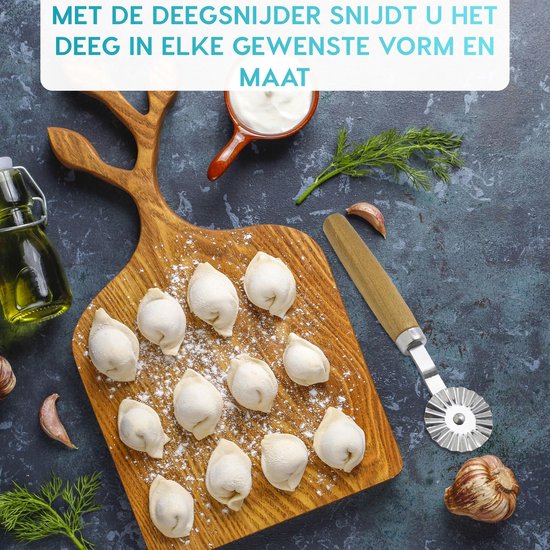 Qualisce Dumpling Maker - Pastamachine - Uitsteekvormpjes - Ravioli Snijder - Deegroller - RVS