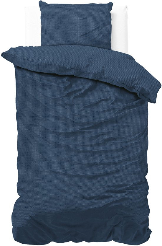 Zensation Satin Point - Dekbedovertrek - Eenpersoons - 140x200/220 + 1 kussensloop 60x70 - Blauw