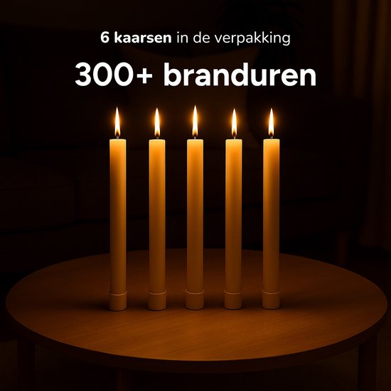 LED Kaarsen met bewegende vlam - 6 Kaarsen - incl. afstandbediening - Oplaadbare Nep kaarsen met flikkerende vlam - 300+ branduren - Luft