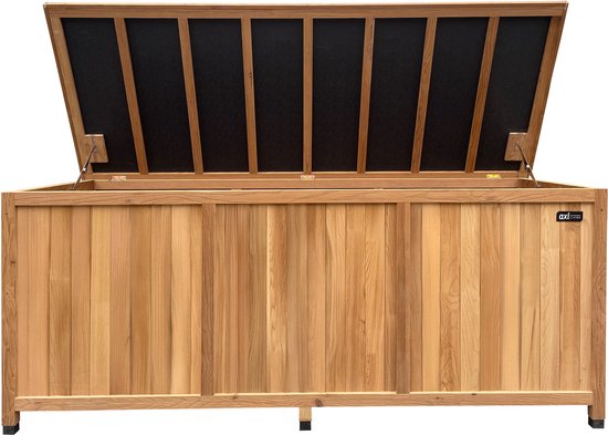 AXI Milo houten Opbergbox L Bruin - Kussenbox met bodem - 800 Liter - 200x80x80 cm – Gecarboniseerd Hemlock hout - Opbergbox Tuin