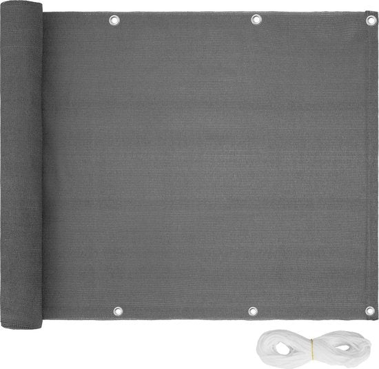 tectake -  Balkonscherm, variant 2 grijs 75 cm  - 402878