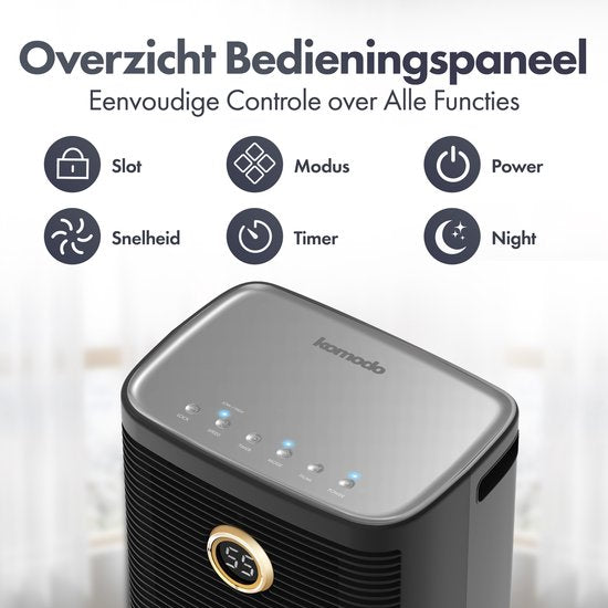 Komodo Luchtontvochtiger - 16L Per Dag - Slaapkamer, Badkamer, Huis & Kelder - Dehumidifier - Was-droog Functie - Voorkomt Schimmel - Komodo