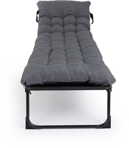 909 Outdoor Premium Ligbed met comfortabel kussen - Verstelbare Rugleuning - 189x59x30cm - Max draagvermogen: 110KG