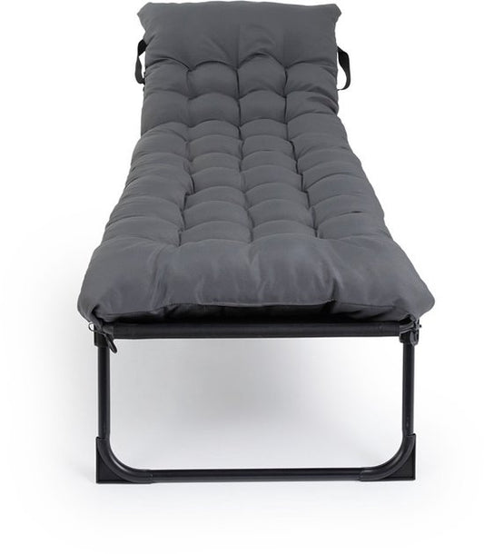909 Outdoor Premium Ligbed met comfortabel kussen - Verstelbare Rugleuning - 189x59x30cm - Max draagvermogen: 110KG
