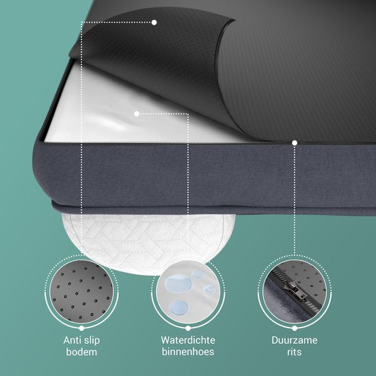CozySense® Orthopedisch Hondenkussen 100 X 70 cm - Maat XL - Waterdicht - Geschikt Als Benchkussen & Hondenbed - Wasbare Hoes - Wit