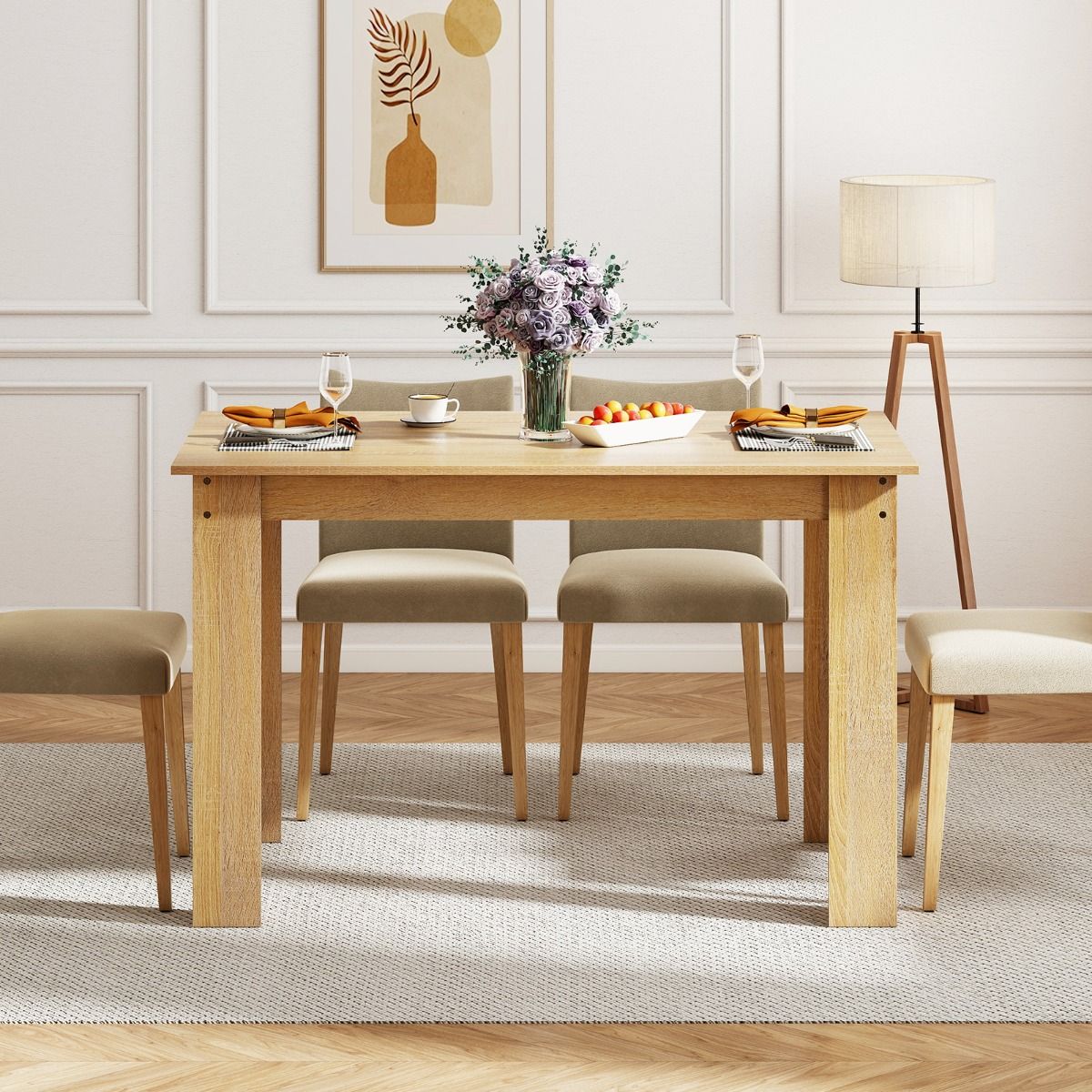 Coast Eettafel - rechthoekig - 4 tot 6 personen - hout - natuur - 120 x 70 x 75 cm