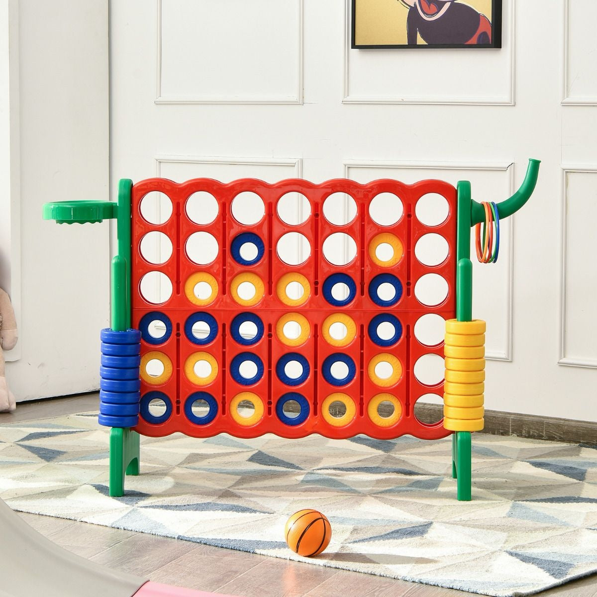 Coast Vier Op Een Rij Speelset - Extra Groot - 74 cm Hoog - Groen/Rood