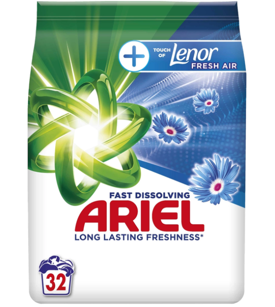 Ariel Touch of Lenor Fresh Air Waspoeder - 32 Wasbeurten - 1,76 kg