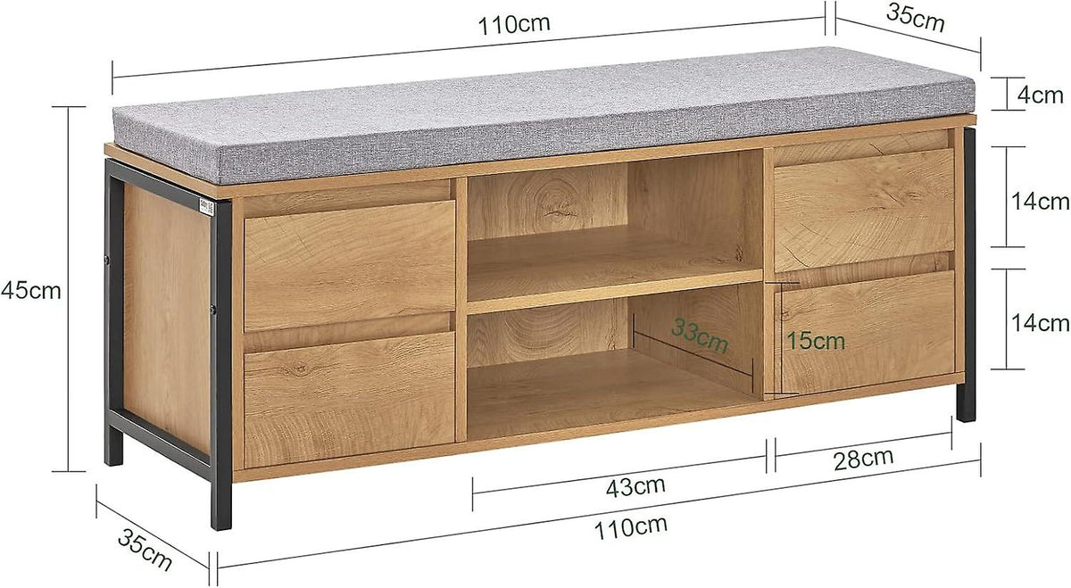 SoBuy Schoenenkast - FSR149-N - Spaanplaat & MDF - Max. 150kg. - 110x35x45cm - Bruin