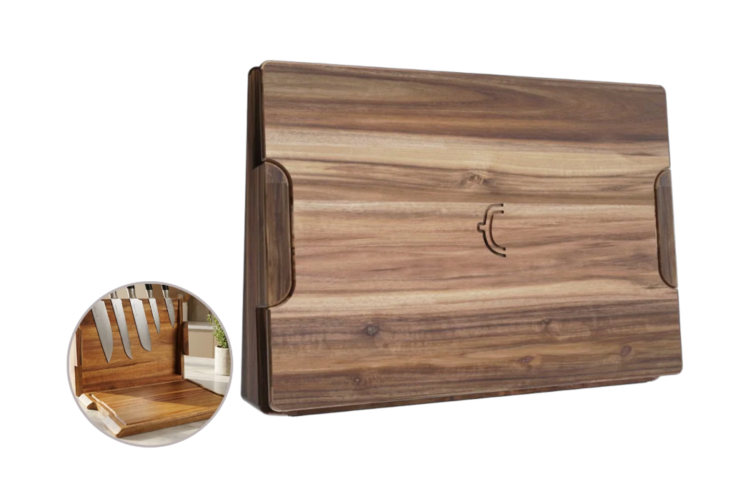 CookingTotem DuoBlock 2-in-1 Messenblok en Snijplank - Compact Design - Exclusief Messen