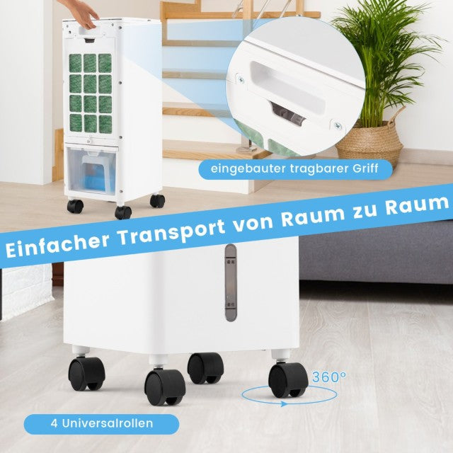Coast 3-in-1 Luchtkoeler met Ventilator en Luchtbevochtiger - 2,8L Watertank - Stil 44dB - 59x22x25,5cm - Grijs