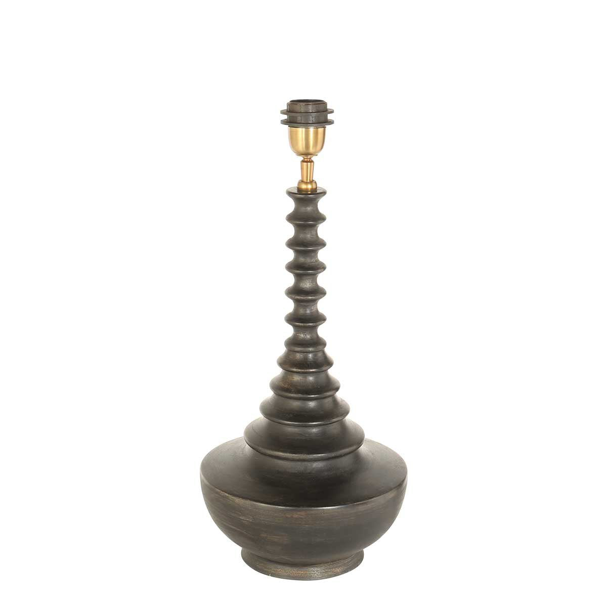 Anne Lighting tafellamp Bois - zwart - hout - 27 cm - E27 fitting - 3677ZW
